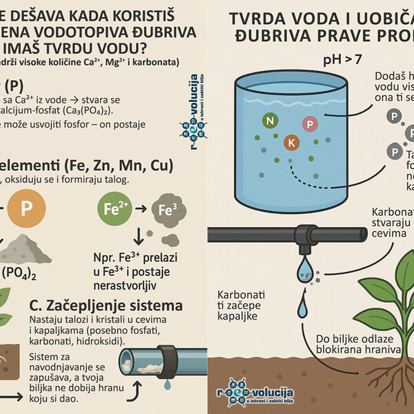 Šta se dešava kada koristite uobičajena vodotopiva đubriva a imate tvrdu vodu